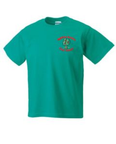 Emerald PE T-shirt - Embroidered with Appletree Gardens First School Logo