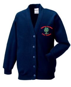 Navy Cardigan - Embroidered with Appletree Gardens First School Logo