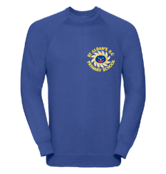 Royal Sweatshirt - Embroidered with St Albans R.C. Primary School (Newcastle) Logo