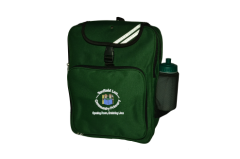 Bottle Green Junior Back Pack - Embroidered with Tanfield Lea Primary School Logo