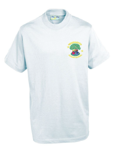 White PE T-Shirt - Embroidered with Wessington Primary School Logo