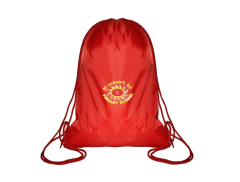 Red PE Bag - Embroidered with St Albans R.C. Primary School (Newcastle) Logo