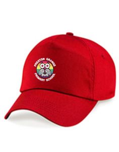 Red Baseball Cap - Embroidered with Preston Grange School logo