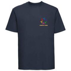 T-Shirt (Navy or Sky) - Embroidered with Barndale House School Logo