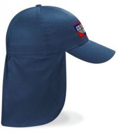 Navy Blue Legionnaires Cap - Embroidered with Belsay Primary School Logo