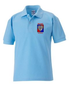 Sky Blue Polo Top - Embroidered with Belsay Primary School Logo