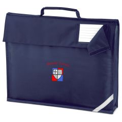 Navy Blue Book Bag - Embroidered with Belsay Primary School Logo