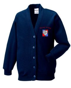 Navy Blue Cardigan - Embroidered with Belsay Primary School Logo