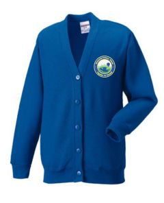 Royal Sweat Cardigan - Embroidered with Broomhill Primary School logo