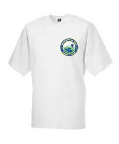 White PE T-Shirt - Embroidered with Broomhill Primary  School logo