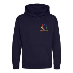 Navy Full Zip Hoodie - Embroidered with Barndale House School Logo