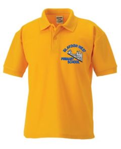 Gold Polo - Embroidered with Blaydon West Primary School Logo