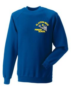 Royal Crew-neck sweatshirt - Embroidered with Blaydon West Primary School Logo