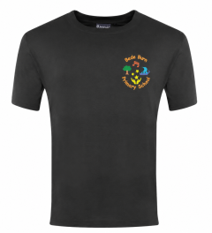 Black T-shirt - Embroidered with Bede Burn Primary School logo