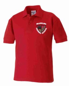 Red Polo - Embroidered with Brandling Primary School Logo