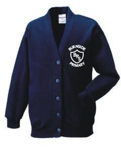 Navy SweatCardigan - Embroidered with Burnside Primary School Logo