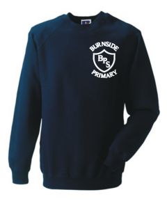 Navy Crew-neck sweatshirt - Embroidered with Burnside Primary School Logo