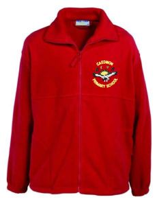 Red Fleece - Embroidered with Caedmon Primary School (Gateshead) Logo