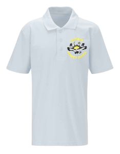 White Polo - Embroidered with Caedmon Primary School (Gateshead) Logo
