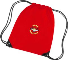 Red PE Bag - Embroidered with Caedmon Primary School (Gateshead) Logo
