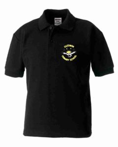 (STAFF) Black Polo - Embroidered with Caedmon Primary School (Gateshead) Logo