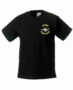 (STAFF) Black T-Shirt - Embroidered with Caedmon Primary School (Gateshead) Logo