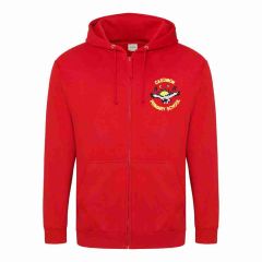 (STAFF) Red Zip Hoodie - Embroidered with Caedmon Primary School (Gateshead) Logo