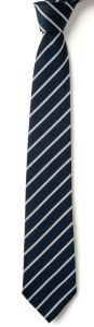 Navy/White School Tie *Year 6 Only* (14" Clip-on) for Crakehall CofE School