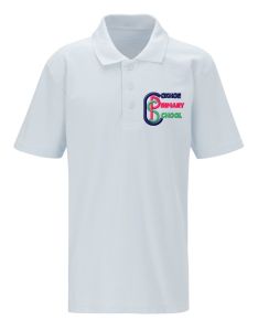 White Classic Polo - Embroidered with Coxhoe Primary School Logo