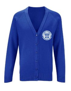 Royal Knitted Cardigan - Embroidered with Croft CofE Primary School Logo 
