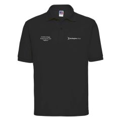 Black Unisex Polo - Embroidered With Darlington College Logo + R/B: Criminology, Policing & Law