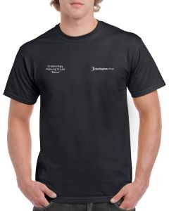 Black Unisex T-shirt - Embroidered With Darlington College Logo + R/B: Criminology, Policing & Law