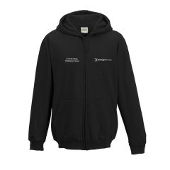 Zipped Black Hoodie - Embroidered With Darlington College Logo + R/B: Criminology, Policing & Law