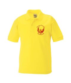 Yellow Kids Polo - Embroidered Durham Phoenix Fencing Club Logo