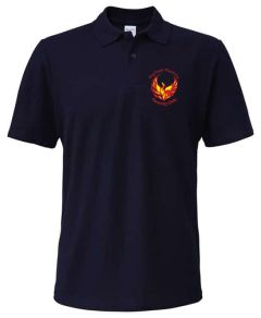 Navy Adults Unisex Polo - Embroidered Durham Phoenix Fencing Club Logo