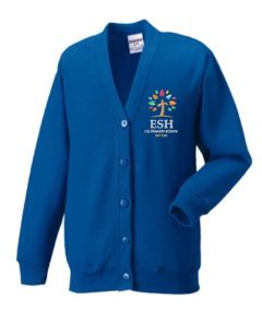 Royal SweatCardigan - Embroidered with Esh C.E. Primary School Logo