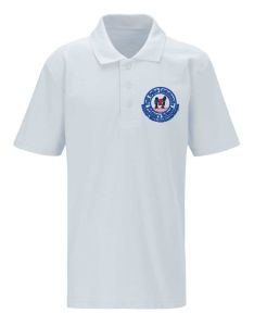 White Polo Shirt - Embroidered with Fell Dyke Primary School Logo