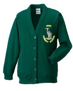 Bottle Sweat Cardigan - Embroidered with Fens Primary School logo
