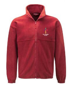 Red Fleece - Embroidered with St Joseph's R.C.V.A. Primary School (Coundon) Logo (STAFF)