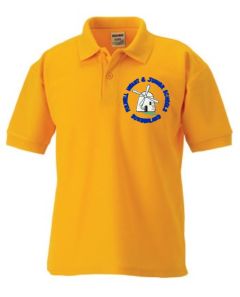 Gold Polo - Embroidered with Fulwell Junior School Logo