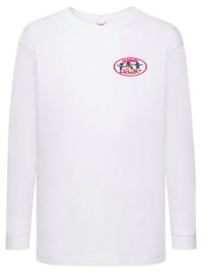White Long Sleeved PE T-Shirt - Embroidered with Gibside School Logo