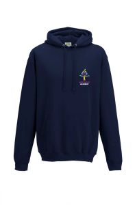 Navy Hoodie - Embroidered with Hope Wood Academy School logo