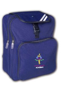 Navy Junior Backpack - Embroidered with Hope Wood Academy School logo