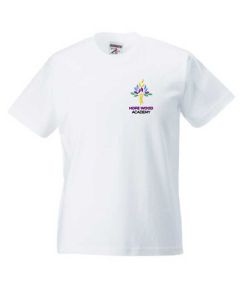 White PE T-Shirt - Embroidered with Hope Wood Academy School logo