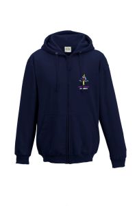 Navy Zipped Hoodie - Embroidered with Hope Wood Academy School logo