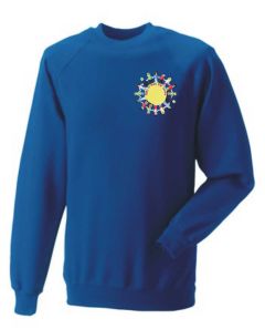 Royal Roundneck Sweatshirt - Embroidered with Hand in Hand Pre-School logo
