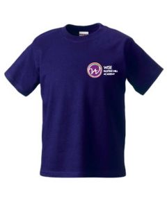 Purple PE T-shirt - Embroidered with Hasting Hill Academy Logo