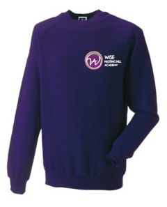 Purple Crew-neck Sweatshirt - Embroidered with Hasting Hill Academy Logo