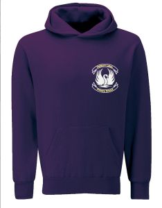 Purple PE Hoodie - Embroidered with Hebburn Lakes Primary School Logo