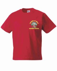 NURSERY Red PE T-shirt - Embroidered with Howden Le Wear Nursery Logo